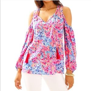 NWT Lilly Pulitzer Finch Top Coco Coral Crab